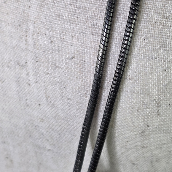 Brighton Vintage Scrollwork Necklace Heavy Chain Gunmetal Silver Contempo Style - Picture 8 of 8